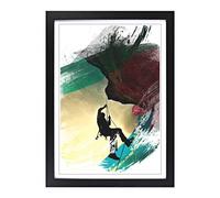Rock Face Mountain Climbing V2 Framed Print | A2 Black Framed Wall Art | Ready to Hang | Modern Landscape Picture | Living Room Bedroom Lounge Office