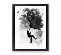 Rock Face Mountain Climbing V4 Modern Framed Print | A4 Black Framed Wall Art | Ready to Hang | Modern Landscape Picture | Living Room Bedroom Lounge Office