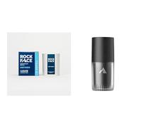 Rock Face Refillable Natural Deodorant for Men - 48 Hour Protection, Aluminium Free - Refined Sandalwood & Cedar Scent - Case and Refill