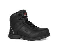 Rock Fall Dolomite Safety Boot FibreGlass Toe Cap Safety Boot Black Unisex, Waterproof and BOA Dial Lacing Safety Boots, SRC Slip Rated Work UK 10