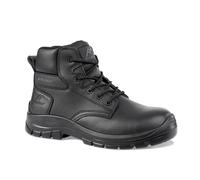 Rock Fall Georgia Black Steel Toe Cap Black Boot, Fully Waterproof Safety Boots, SRC Slip Rated Work, Shock Absorbing Midsole and Oil Resistant UK 3