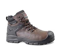 Rock Fall Herd Brown Safety Trainer Steel Toe Cap Boot Unisex, Full-Grain Water Repellent Safety Boots, SRC Slip Rated Work, Fibreglass Toe Cap and Cold Insulated UK 12