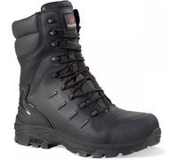 (Black, UK 11) Rock Fall Monzonite Waterproof Safety Boots with Side Zip