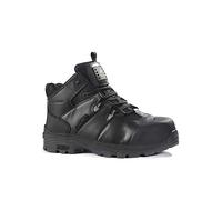 Rock Fall Rhyolite Internal Metatarsal Steel Toe Cap Safety Boot Black Unisex, Fully Waterproof Safety Boots, SRC Slip Rated Work, Heat Resistant Outsole and Metatarsal Protection UK 12
