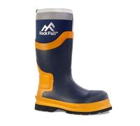 Rock Fall Silt Steel Toe Cap Wellingtons Boots Unisex, Fully Waterproof Safety Welllies, SRC Slip Rated Work, Knee High with Protective Toecap UK 7