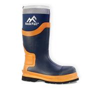 Rock Fall Silt Steel Toe Cap Wellingtons Boots Unisex, Fully Waterproof Safety Welllies, SRC Slip Rated Work, Knee High with Protective Toecap UK 10.5