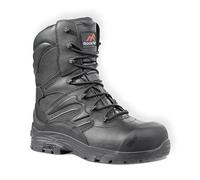 Rock Fall Titanium High Leg Steel Toe Cap Boots Unisex, Fully Waterproof Safety Shoes, SRC Slip Rated Work, Knee High with fibreglass toecap UK 3