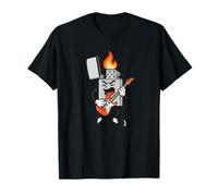 Rock Flames with this Funny Lighter and E-Guitar Costume T-Shirt