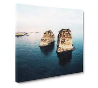 Rock Formation in Beirut Lebanon Canvas Print | Gallery Wrapped 30mm Frame Wall Art | 14x14 inches | Ready to Hang | Modern Picture | Living Room Bedroom Lounge Office