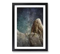Rock Formation in California Painting Framed Print | A2 Black Framed Wall Art | Ready to Hang | Modern Historical Picture | Living Room Bedroom Lounge Office