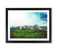Rock Formations In Brazil In Abstract Modern Art Framed Print | A3 Black Framed Wall Art | Ready to Hang | Abstract Fantasy Picture | Living Room Bedroom Lounge Office