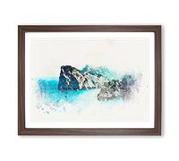 Rock Formations In Spain In Abstract Modern Art Framed Print | A4 Walnut Framed Wall Art | Ready to Hang | Abstract Fantasy Picture | Living Room Bedroom Lounge Office