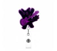 Rock Funny Raccoon Badge Reel Purple Nurse Nursing Badge Clips with Acrylic Alligator Clip Retractable Raccoon Badge Holder for Teacher Student Medical Worker
