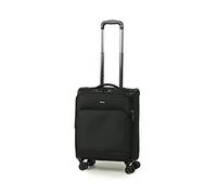 Rock Georgia 55cm Lightweight Expanding 8 Wheel Spinner Luggage with Corner Protectors Black
