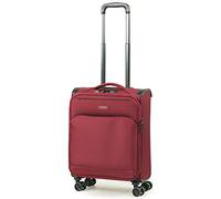 Rock Georgia 55cm Lightweight Expanding 8 Wheel Spinner Luggage with Corner Protectors Burgundy
