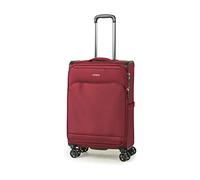 Rock Georgia 68cm Lightweight Expanding 8 Wheel Spinner Luggage with Corner Protectors Burgundy