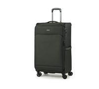 Rock Georgia 80cm Lightweight Expanding 8 Wheel Spinner Luggage with Corner Protectors Grey