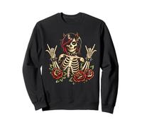 Rock Girl Rock'n Roll Girl, Goth Girl Devil Horns Rock On Sweatshirt