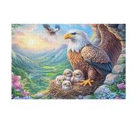 Rock Golden Eagle 1000 Piece Jigsaw Puzzle for Adults Raptor Chick Mountain Kitchen Wall Decor Art Project Precision Cut Great Gift for Art Lovers 1000 PCS