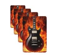 Rock Guitar Car Air Fresheners Cards Set of 4 Pieces Personalized Car Fresheners Gifts for Men Women Auto Aromatherapy Tablets Hanging Scented Cards for Wardrobe Bathroom