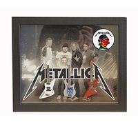 Rock Guitar Miniatures James Hetfield Miniature Guitar Collection in Shadowbox Frame - Metallic Finish - 9.84 x 11.81 inches - Framed Wall Art - Living Room