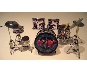 Rock Guitar Miniatures RGM301 AC DC Miniature Drumkit Black/Red Brian Johnson Malcolm Young Phil Rudd Angus Young Cliff Williams FrIday On My Mind High Voltage T.N.T. Black Ice Rock N'Roll Train