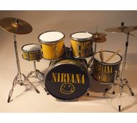 Rock Guitar Miniatures RGM355 Dave Grohl Nirvana Miniature Drum Kit Kurt Cobain Krist Novoselic Smels Like Teen Spirit Come As You Are Heart Shaped Box The Man Who Sold The World