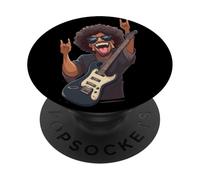 Rock Guitarist Afro Hairstyle Sunglasses Musician Energy PopSockets Adhesive PopGrip