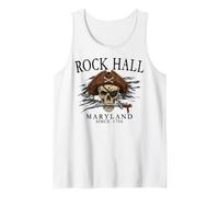 Rock Hall Maryland Pirate Skull Since 1706 Black Tank Top