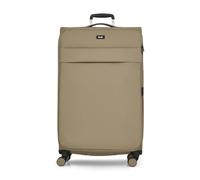 Rock Harper Large 82/91L Soft Shell Suitcase - Beige | Minimal Aesthetic - Expandable - Water-Resistant - Telescopic Handle - 360 Swivel 8 Wheels - TSA Lock - 78x47x31cm - 3.4kg
