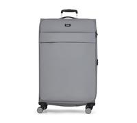 Rock Harper Large 82/91L Soft Shell Suitcase - Grey | Minimal Aesthetic - Expandable - Water-Resistant - Telescopic Handle - 360 Swivel 8 Wheels - TSA Lock - 78x47x31cm - 3.4kg