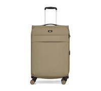 Rock Harper Medium Soft Shell Suitcase in Beige - Lightweight, Sleek & Minimalist Design - Telescopic Handle, 360 Swivel-Wheels & TSA Combination Lock - 67 x 42 x 29.5 cm 50L Capacity