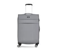 Rock Harper Medium Soft Shell Suitcase in Grey - Lightweight, Sleek & Minimalist Design - Telescopic Handle, 360 Swivel-Wheels & TSA Combination Lock - 67 x 42 x 29.5 cm 50L Capacity