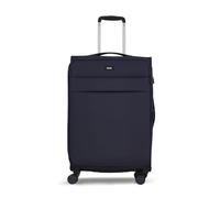 Rock Harper Medium 50/57L Soft Shell Suitcase - Navy | Minimal Aesthetic - Expandable - Water-Resistant - Telescopic Handle - 360 Swivel 8 Wheels - TSA Lock - 67x42x26.5cm - 2.9kg