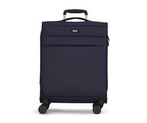 Rock Harper Small 34L Soft Shell Cabin Suitcase - Black | Sleek & Minimal Aesthetic - Water-Resistant - Telescopic Handle - 360 Swivel 8 Wheels - TSA Lock - 54x39x22cm - 2.0kg