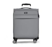 Rock Harper Small Soft Shell Cabin Suitcase in Grey - Lightweight, Sleek & Minimalist Design - Telescopic Handle, 360 Swivel-Wheels & TSA Combination Lock - 54 x 39 x 22 cm 34L Capacity