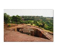 Rock-Hewn Churches of Lalibela Ethiopia Jigsaw Puzzle for Adults 500 Piece Travel Gift Souvenir 52x38CM