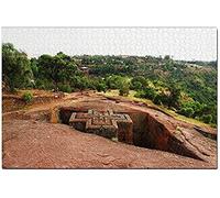 Rock-Hewn Churches Of Lalibela Ethiopia Jigsaw Puzzle For Adults 500 Piece Wooden Travel Gift Souvenir 52x38CM