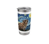 Rock Hyrax Awawa Moon Starry Night Van Gogh Funny Stainless Steel Insulated Tumbler