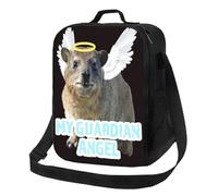Rock Hyrax My Guardian Angel Insulated Lunch Bags Lunch Boxes Cooler Thermal Lunch Box Picnic Food Tote Bags Woman Student Work