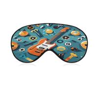 Rock Instrumental Patterns Sleep Mask for Men Women Elastic Strap Eyeshade Lightweight Sleeping Blindfold Soft Breathable Eye Cover Comfortable Sleep Shade Cover for Sleeping Travel