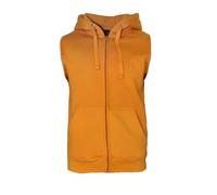 ROCK-IT Apparel Hoodie men Sleeveless zipped hoody Fitness Hoodie Men Sweater Training Vest Sweatshirt Tank Top S-4XL color Marinegold Orange XXL