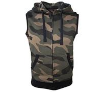 ROCK-IT Apparel Hoodie men Sleeveless zipped hoody Fitness Hoodie Men Sweater Training Vest Sweatshirt Tank Top S-4XL color Camo green M