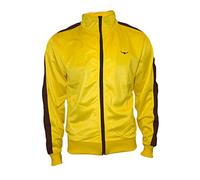 ROCK-IT Apparel Men’s Retro Track Jacket - Classic Sports Training Top with High Collar & Full Zip - Sizes S-3XL - Secure Zip Pockets & Fleece Lined Yellow L