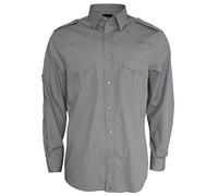 ROCK-IT Apparel Men Shirt Longsleeve Regular fit Casual Worker Shirt Military Style raw Vintage Button Down Shirt with Pocket S-5XL Made in Europe Charcoal XXL