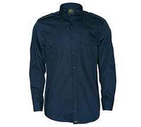 ROCK-IT Apparel Men Shirt Longsleeve Regular fit Casual Worker Shirt Military Style raw Vintage Button Down Shirt with Pocket S-5XL Made in Europe Navy M