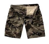 ROCK-IT Apparel Men's Cargo Shorts with Belt Vintage Bermuda Shorts with 6 Pockets for Closing Men's Short Summer Trousers Sizes S-5XL Colour Black Camouflage 5XL