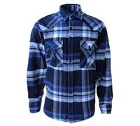 ROCK-IT Apparel® Men's Long-Sleeved Flannel Shirt, Checked Lumberjack Shirt, Made in Navy Blue S-5XL Europe - RI1043-9-L
