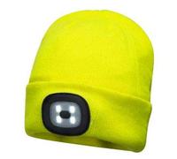 Rock Jock Torch LED Light Beanie Hat Hi Vis Fluorescent Neon Yellow HAI-419