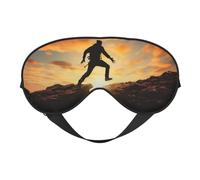 Rock Jump Sleep Mask for Women & Men - Double-Sided Eye Mask with Adjustable Strap, Soft Silky Feel, Light-Blocking & Breathable for Travel, Nap, Shift Work, Yoga